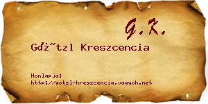 Götzl Kreszcencia névjegykártya